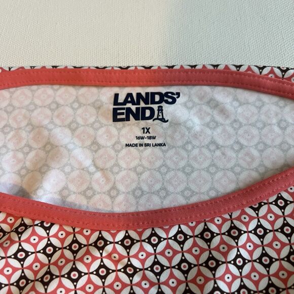 Lands End Women’s Plus 1x Long Sleeve Crew Neck Rash Guard UPF 50 Swim Tee Pink - Picture 4 of 11